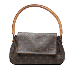 ルイ ヴィトン モノグラム ミニルーピング ショルダーバッグ ハンドバッグ M51147 ブラウン PVC レザー レディース LOUIS VUITTON 【中古】
