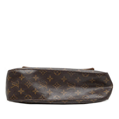 ルイ ヴィトン モノグラム ミニルーピング ショルダーバッグ ハンドバッグ M51147 ブラウン PVC レザー レディース LOUIS VUITTON 【中古】
