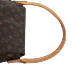 ルイ ヴィトン モノグラム ミニルーピング ショルダーバッグ ハンドバッグ M51147 ブラウン PVC レザー レディース LOUIS VUITTON 【中古】
