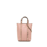 ヴァレンチノ ロックスタッズ チェーン ミニ ハンドバッグ ショルダーバッグ 2WAY ピンク ゴールド レザー レディース Valentino 中古