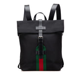 グッチ シェリーライン リュック バックパック 619749 ブラック ナイロン レザー メンズ GUCCI 【中古】