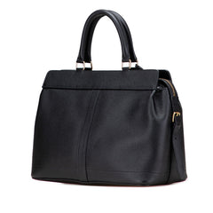 セリーヌ ミディアム カバ ドゥ フランス ハンドバッグ ショルダーバッグ 2WAY ブラック レザー レディース CELINE 【中古】
