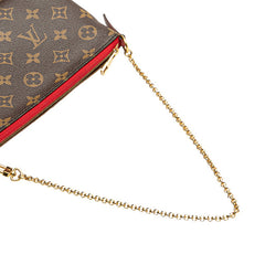 ルイ ヴィトン モノグラム パラスクラッチ チェーン ハンドバッグ ショルダーバッグ 2WAY M41638 ブラウン レッド PVC レザー レディース LOUIS VUITTON 【中古】