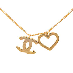 シャネル ココマーク オープンハート チェーン ネックレス ペンダント 04P ゴールド メッキ レディース CHANEL 中古
