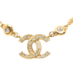 シャネル ココマーク チェーン ペンダント ネックレス ゴールド メッキ ラインストーン レディース CHANEL 【中古】