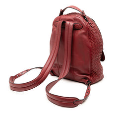 ボッテガヴェネタ イントレチャート リュック バックパック ワインレッド レザー レディース BOTTEGAVENETA 【中古】