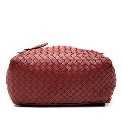 ボッテガヴェネタ イントレチャート リュック バックパック ワインレッド レザー レディース BOTTEGAVENETA 【中古】