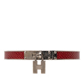 エルメス ケリーバングル カデナ モチーフ バングル シルバー レッド メタル レザー レディース HERMES 【中古】