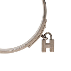エルメス ケリーバングル カデナ モチーフ バングル シルバー レッド メタル レザー レディース HERMES 【中古】
