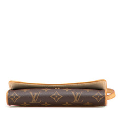 ルイ ヴィトン モノグラム ポシェット ツインPM 斜め掛け ショルダーバッグ M51854 ブラウン PVC レザー レディース LOUIS VUITTON 【中古】