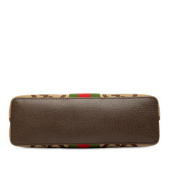グッチ オフィディア ジャンボGG 斜め掛けショルダーバッグ 499621 ブラウン キャンバス レザー レディース GUCCI 中古