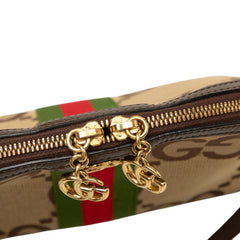 グッチ オフィディア ジャンボGG 斜め掛けショルダーバッグ 499621 ブラウン キャンバス レザー レディース GUCCI 中古