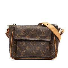 ルイ ヴィトン モノグラム ヴィバシテPM 斜め掛け ショルダーバッグ M51165 ブラウン PVC レザー レディース LOUIS VUITTON 【中古】
