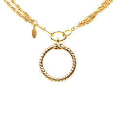 シャネル ヴィンテージ ココマーク ルーペ 拡大鏡 ペンダント チェーン ネックレス ゴールド メッキ レディース CHANEL 【中古】