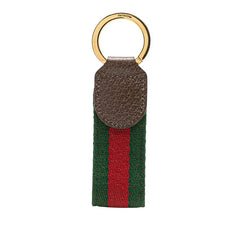 グッチ オフィディア シェリーライン キーリング 479292 ブラウン ゴールド レザー キャンバス メンズ GUCCI 【中古】
