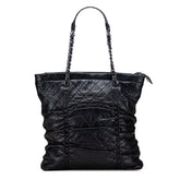 シャネル マトラッセ チェーン トートバッグ ショルダーバッグ ブラック ラムスキン レディース CHANEL 【中古】