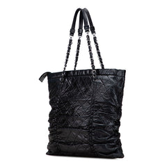 シャネル マトラッセ チェーン トートバッグ ショルダーバッグ ブラック ラムスキン レディース CHANEL 【中古】