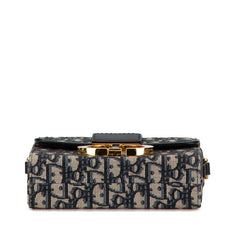 ディオール オブリーク 30 モンテーニュ 斜め掛け ショルダーバッグ ネイビー ベージュ レザー ジャガード レディース Dior 中古