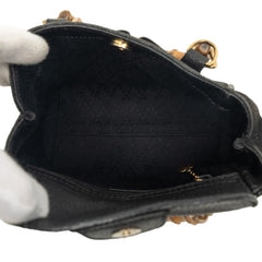 グッチ バンブー ハンドバッグ ショルダーバッグ 2WAY 007 1793 0238 ブラック スウェード レザー レディース GUCCI 中古