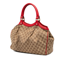 グッチ GGキャンバス スーキー トートバッグ 211944 ベージュ レッド キャンバス レザー レディース GUCCI 【中古】