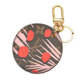 ルイ ヴィトン モノグラム ポルトクレ ジャングルドット バッグチャーム キーホルダー M42596 ピンク ブラウン レッド PVC レディース LOUIS VUITTON 【中古】