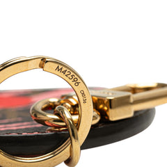 ルイ ヴィトン モノグラム ポルトクレ ジャングルドット バッグチャーム キーホルダー M42596 ピンク ブラウン レッド PVC レディース LOUIS VUITTON 【中古】