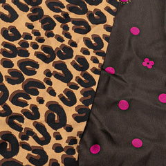 ルイ ヴィトン レオパード ドット リバーシブル スカーフ スヌード M74727 ブラウン ベージュ ピンク シルク レディース LOUIS VUITTON 【中古】