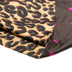 ルイ ヴィトン レオパード ドット リバーシブル スカーフ スヌード M74727 ブラウン ベージュ ピンク シルク レディース LOUIS VUITTON 【中古】