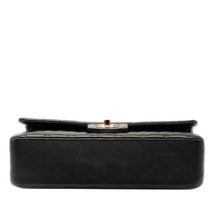 シャネル マトラッセ25 ココマーク Wフラップ チェーン ショルダーバッグ 1112 ブラック ピンクゴールド金具 ラムスキン レディース CHANEL 【中古】