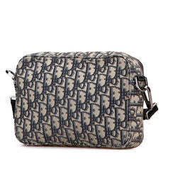 ディオール オブリーク メッセンジャーバッグ ショルダーバッグ ベージュ ブラック キャンバス レザー レディース Dior 【中古】