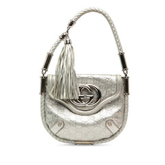 グッチ グッチシマ タッセル ハンドバッグ 167733 シルバー レザー レディース GUCCI 【中古】