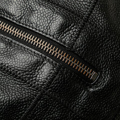 シャネル チョコバー トートバッグ ハンドバッグ ブラック キャビアスキン レディース CHANEL 【中古】