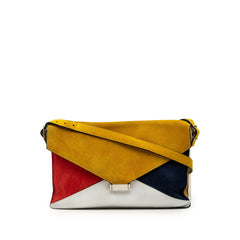 セリーヌ ダイヤモンドクラッチ トリコカラー ワンショルダーバッグ マルチカラー スウェード ハラコ レザー レディース CELINE 【中古】