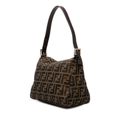 フェンディ ズッカ マンマバケット ショルダーバッグ ワンショルダー 26426 ブラウン キャンバス レザー レディース FENDI 【中古】