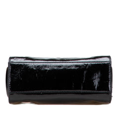 シャネル 2.55 ハンドバッグ ブラック エナメル レザー レディース CHANEL 【中古】