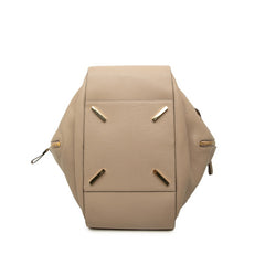 ロエベ アナグラム ハンモック ミディアム ハンドバッグ ショルダーバッグ 2WAY ベージュ レザー レディース LOEWE 中古