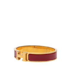 エルメス クリックH PM エナメルブレスレット バングル ゴールド レッド メッキ レディース HERMES 【中古】