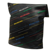 バレンシアガ ロゴ トートバッグ ハンドバッグ 541908 ブラック マルチカラー レザー レディース BALENCIAGA 中古