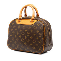 ルイ ヴィトン モノグラム トゥルーヴィル ハンドバッグ M42228 ブラウン PVC レザー レディース LOUIS VUITTON 中古