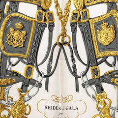 エルメス カレ90 BRIDES de GALA 式典用馬勒 スカーフ 大判スカーフ レッド ホワイト シルク レディース HERMES 中古