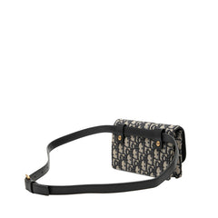 ディオール オブリーク ボディバッグ ウエストバッグ ベージュ ネイビー キャンバス レザー レディース Dior 【中古】