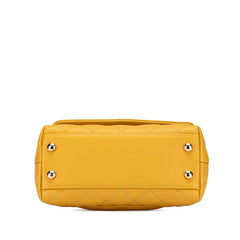 シャネル マトラッセ ココマーク ハンドバッグ ショルダーバッグ 2WAY イエロー キャビアスキン レディース CHANEL 【中古】