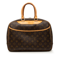 ルイ ヴィトン モノグラム ドーヴィル ハンドバッグ M47270 ブラウン PVC レザー レディース LOUIS VUITTON 【中古】