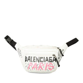 バレンシアガ グラフィティ エクスプローラー ボディバッグ ウエストバッグ 529550 ホワイト レザー レディース BALENCIAGA 【中古】