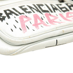 バレンシアガ グラフィティ エクスプローラー ボディバッグ ウエストバッグ 529550 ホワイト レザー レディース BALENCIAGA 【中古】