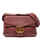 グッチ GGマーモント 斜め掛け ショルダーバッグ 401173 ピンク レッド系 レザー レディース GUCCI 中古
