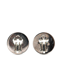 エルメス エマイユ 七宝 ボーダー イヤリング シルバー オレンジ メタル レディース HERMES 【中古】