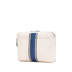 ボッテガヴェネタ イントレチャート クラッチバッグ ホワイト レザー レディース BOTTEGAVENETA 【中古】