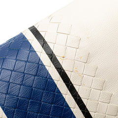 ボッテガヴェネタ イントレチャート クラッチバッグ ホワイト レザー レディース BOTTEGAVENETA 【中古】