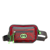 グッチ GGナイロン ベルトバッグ ボディバッグ ウエストバッグ 752102 グレー レッド ナイロン ラバー レディース GUCCI 【中古】